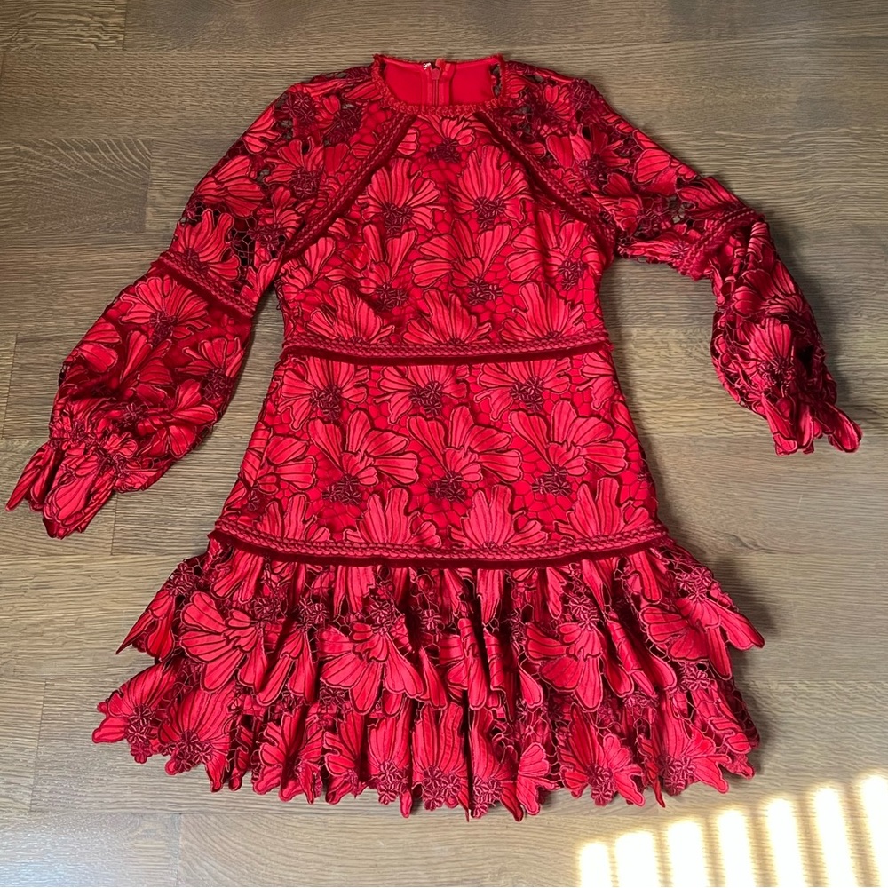 ALEXIS Fransisca Floral Lace Blouson-Sleeve Dress - Picture 3 of 4